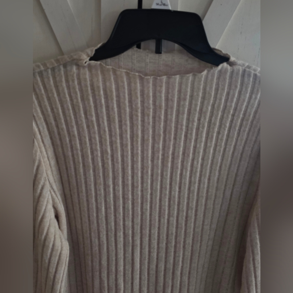 Cream Ribbed Long Sleeve Bodysuit - Picture 2 of 6